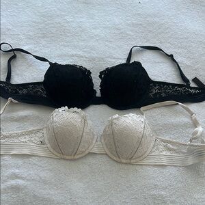 Elegant Lace Black and White Bras